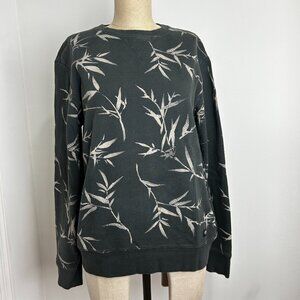 Vans Off the Wall (OTW) Sweatshirt Women's Small Bamboo Leaf Print 100% Cotton